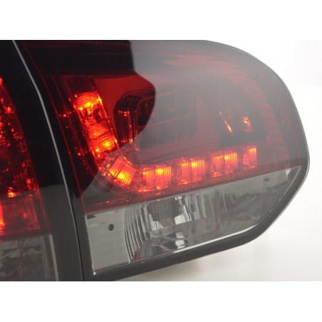 Kit feux arrières à LED VW Golf 6 type 1K 2008-2012 rouge / noir pour conduite à droite