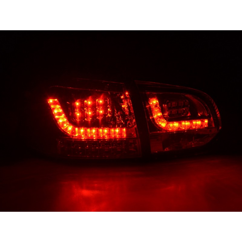 Kit feux arrières LED VW Golf 6 type 1K 2008-2012 rouge / clair avec clignotants LED pour conduite à droite