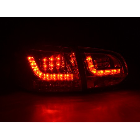 Kit feux arrières LED VW Golf 6 type 1K 2008-2012 rouge / clair avec clignotants LED pour conduite à droite