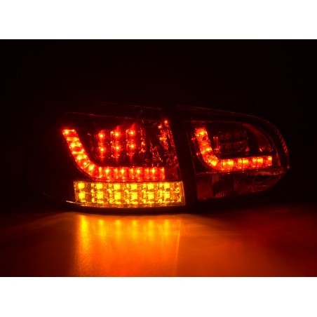 Kit feux arrières LED VW Golf 6 type 1K 2008-2012 rouge / clair avec clignotants LED pour conduite à droite