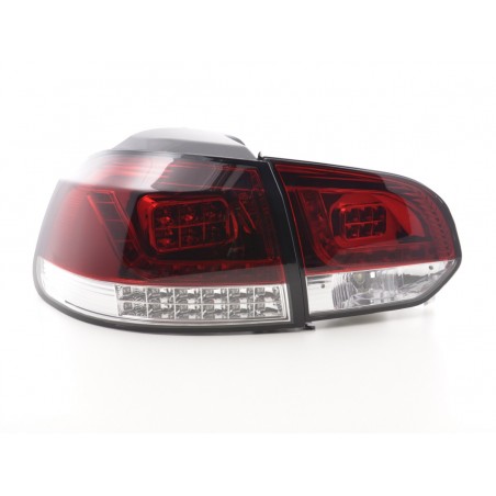 Kit feux arrières LED VW Golf 6 type 1K 2008-2012 rouge / clair avec clignotants LED pour conduite à droite