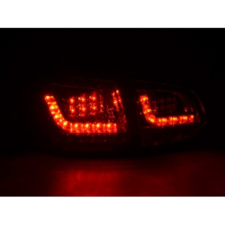 Kit feux arrières LED VW Golf 6 type 1K 2008-2012 rouge / noir avec clignotants LED pour conduite à droite