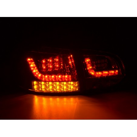 Kit feux arrières LED VW Golf 6 type 1K 2008-2012 rouge / noir avec clignotants LED pour conduite à droite