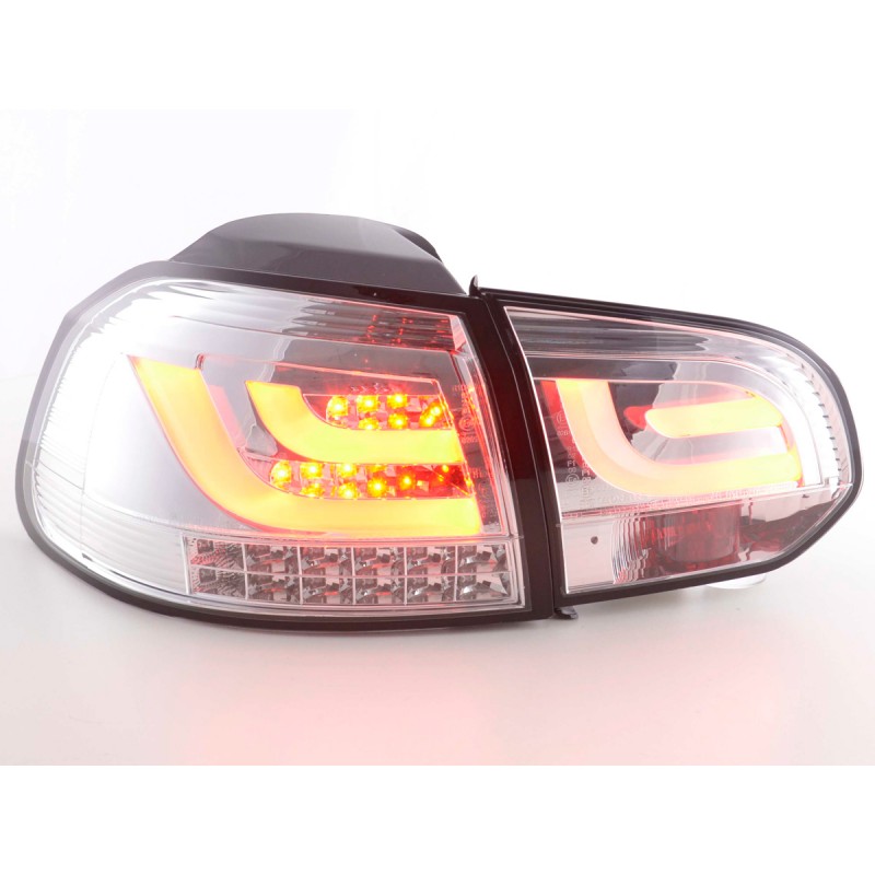 Set feux arrières LED VW Golf 6 type 1K 2008-2012 chrome avec clignotants LED