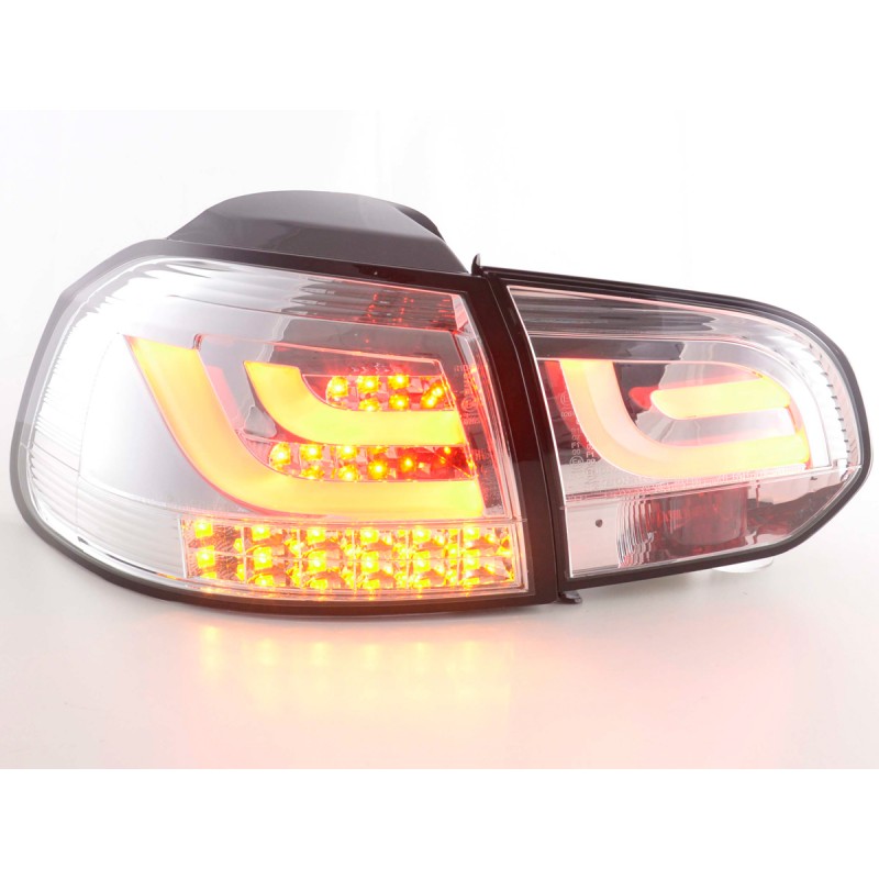 Set feux arrières LED VW Golf 6 type 1K 2008-2012 chrome avec clignotants LED