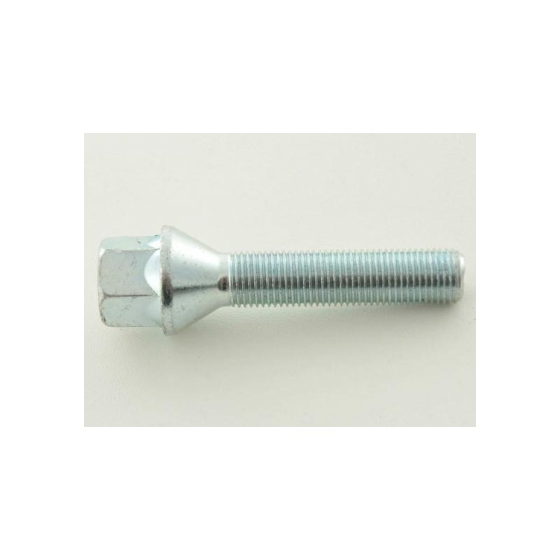 Boulon de roue individuellement, collier conique, longueur d'arbre 39 mm M12x1,25 argent