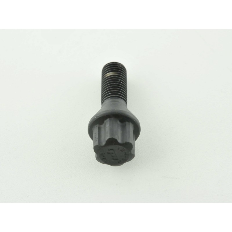 Boulon de roue simple, longueur d'arbre 28 mm, collier conique noir M12x1,5