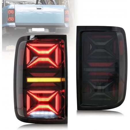 VLAND 3D LED Feux Arrière compatibles pour V-W Amarok Pickup TDI TSI 2010-2020, Feux Arrière avec clignotant séquentiel ambre,