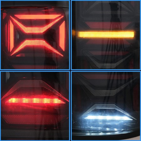 VLAND 3D LED Feux Arrière compatibles pour V-W Amarok Pickup TDI TSI 2010-2020, Feux Arrière avec clignotant séquentiel ambre,