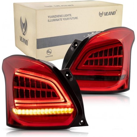 VLAND Feux Arrières LED pour Swift Sport ZC33S 2017 2018 2019 2020 Feu Arrière,avec clignotant dynamique,LED DRL,Rouge et blanc