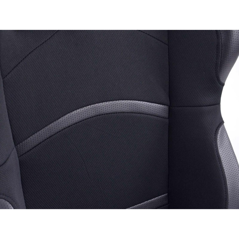 Sièges sport FK Set de sièges auto demi-coque tissu Cyberstar noir