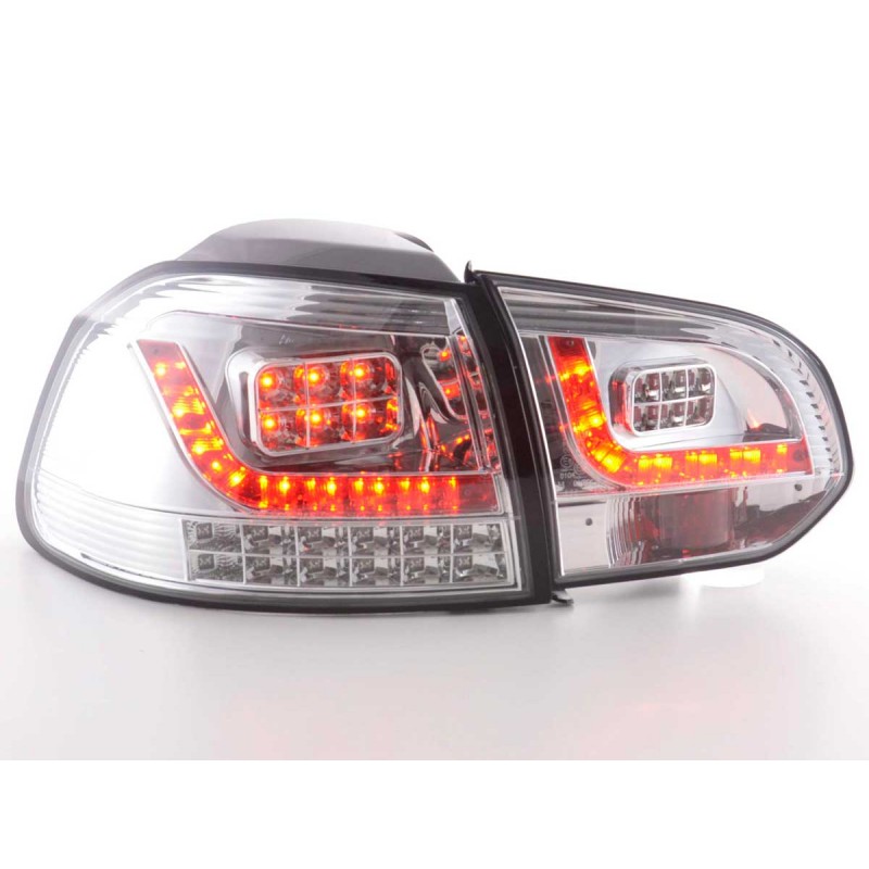 Set feux arrières LED VW Golf 6 type 1K 2008-2012 chrome avec clignotants LED