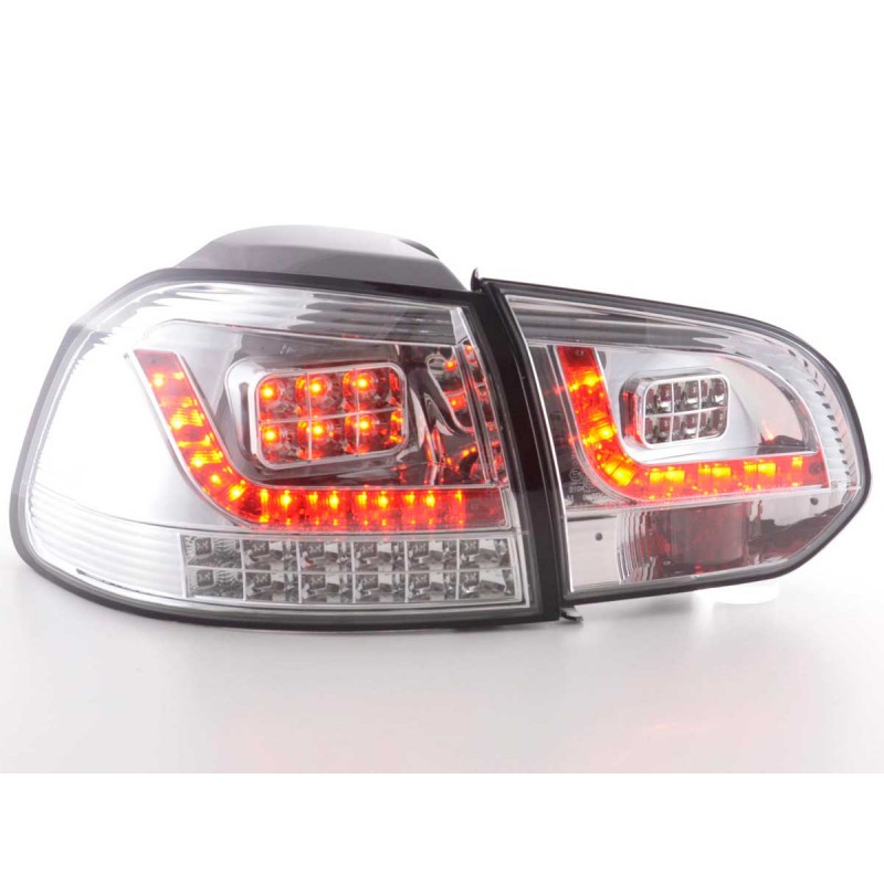 Set feux arrières LED VW Golf 6 type 1K 2008-2012 chrome avec clignotants LED
