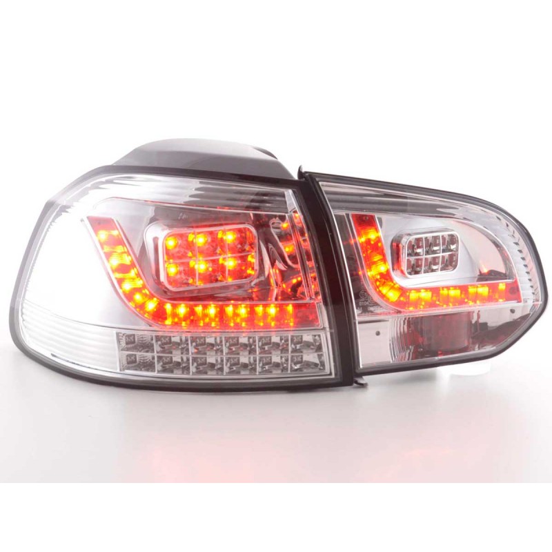 Set feux arrières LED VW Golf 6 type 1K 2008-2012 chrome avec clignotants LED