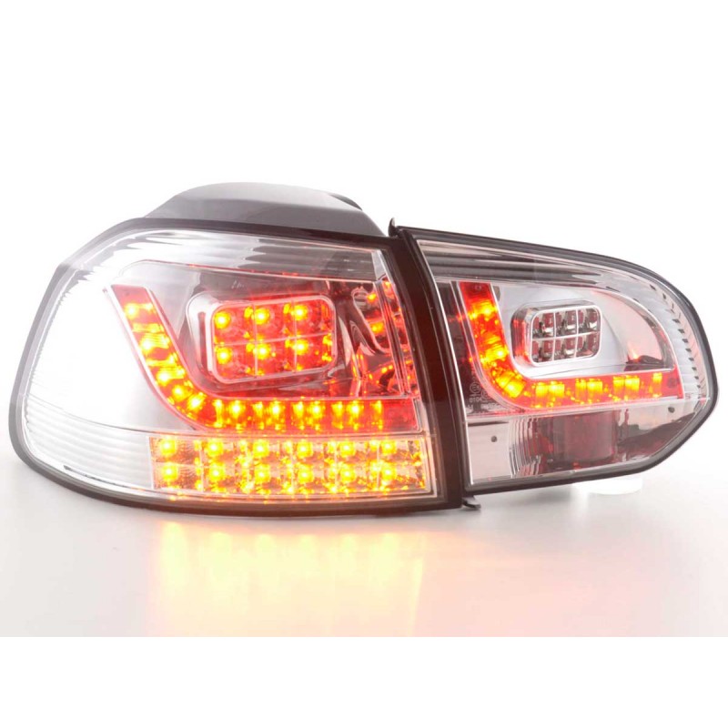 Set feux arrières LED VW Golf 6 type 1K 2008-2012 chrome avec clignotants LED