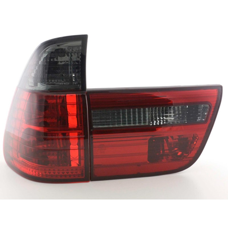 Jeu de feux arrière BMW X5 type E53 X53 98-03 noir / rouge