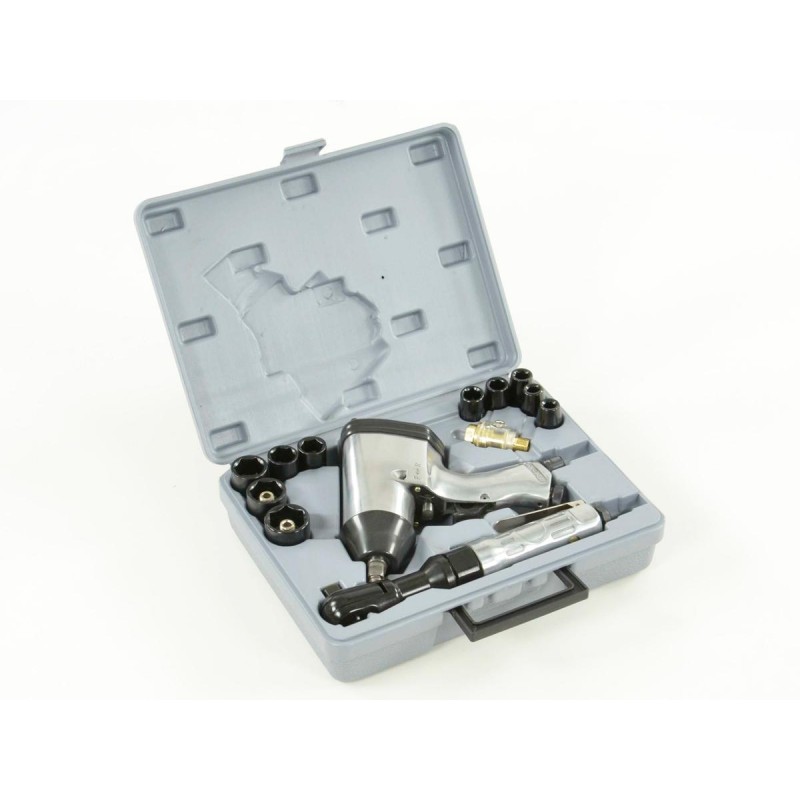 Jeu d'outils pneumatiques 17 pièces Clé à chocs 1/2 pouce Clé à cliquet