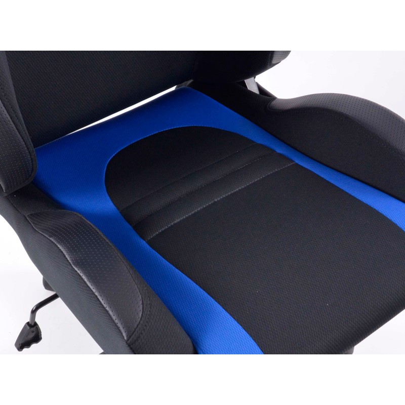 FK siège de sport chaise de bureau pivotante Racecar noir / bleu chaise de direction chaise pivotante chaise de bureau