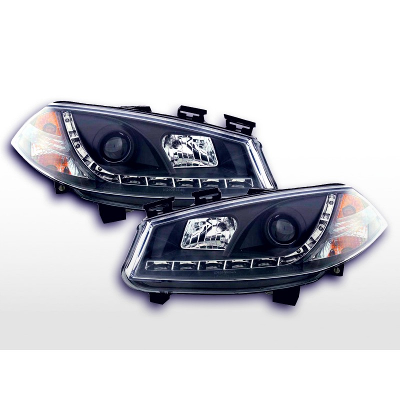 Phare Daylight à LED DRL look Renault Megane 2 3/5 portes. 03-06 noir
