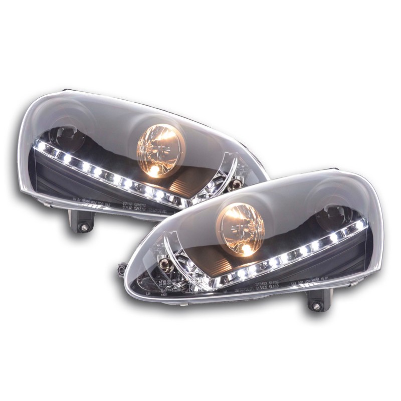 Phare Daylight LED DRL look VW Golf 5 type 1K 03-08 noir