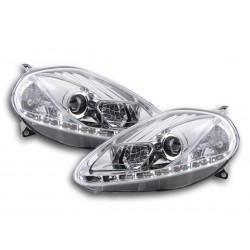 Phare Daylight LED DRL look Fiat Grande Punto type 199 05-08 chrome