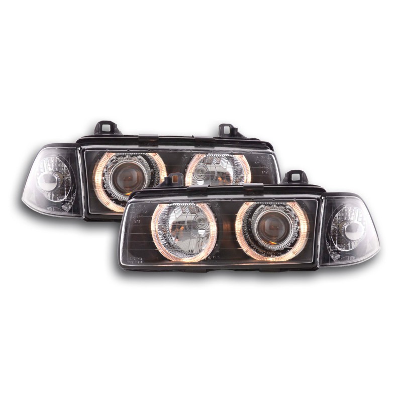 Phare Angel Eye BMW 3er Coupe, Cabrio type E36 92-98 noir