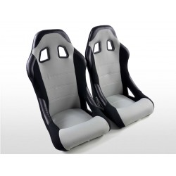 Sièges sport FK Sièges baquets complets pour voiture Set Edition 4 tissu gris