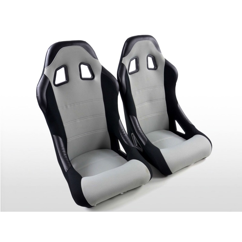 Sièges sport FK Sièges baquets complets pour voiture Set Edition 4 tissu gris