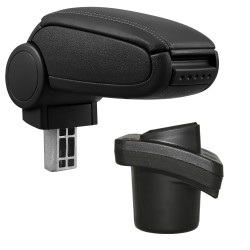 HTD071 + LC501 Accoudoir central Citroen C2 avec compartiment de rangement, Couvercle en simili cuir noir