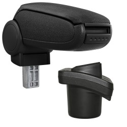 HTD071 Accoudoir central Citroen C2 avec compartiment de rangement, Couvercle en tissu noir 