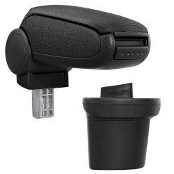 HTD043 Accoudoir central Nissan Juke avec compartiment de rangement, Couvercle en tissu noir 