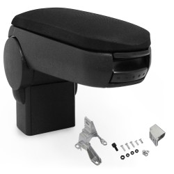 1145-textile-black Accoudoir central VW Golf 4 Bora Beetle avec compartiment de rangement, Couvercle en tissu noir 