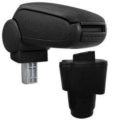 HTD081 Accoudoir central Dacia Sandero 2 avec compartiment de rangement, Couvercle en tissu noir 