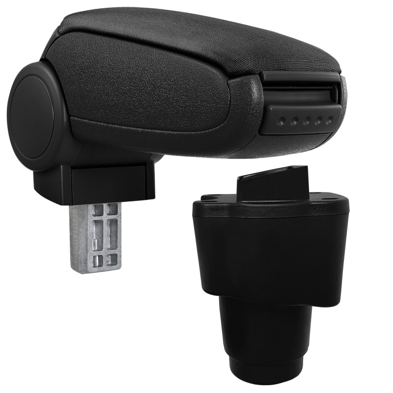 HTD081 Accoudoir central Dacia Sandero 2 avec compartiment de rangement, Couvercle en tissu noir 