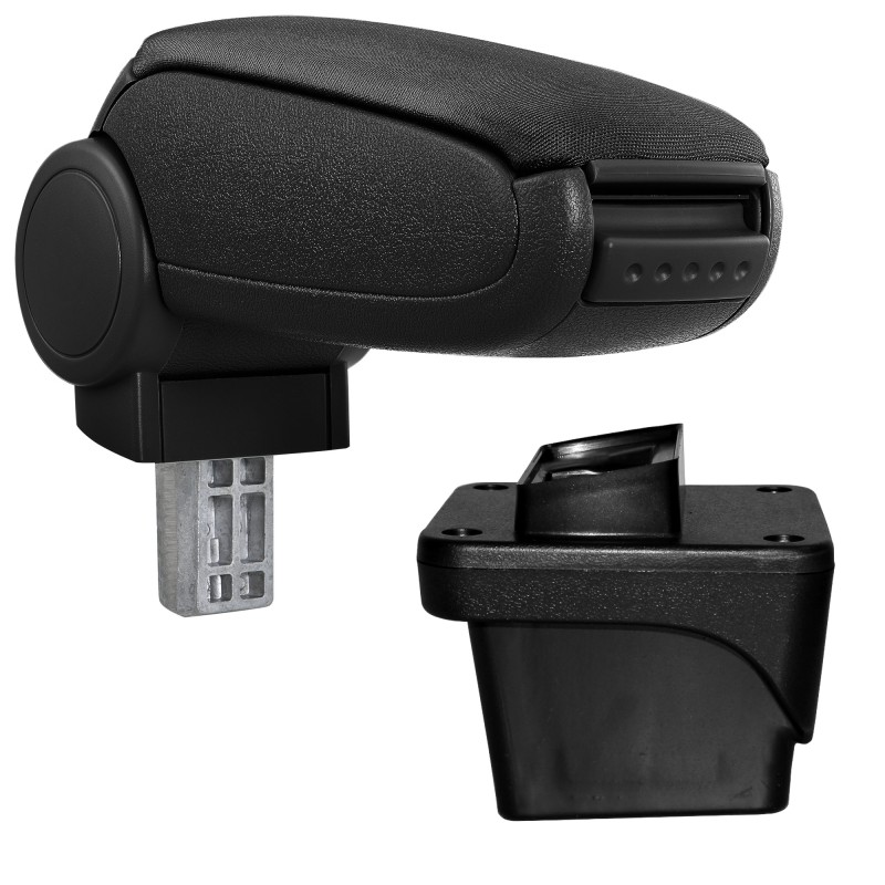 HTD077 Accoudoir central VW Polo 6 avec compartiment de rangement, Couvercle en tissu noir 