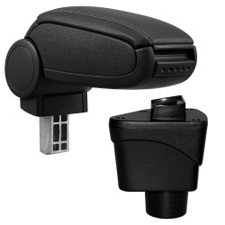 HTD076 + LC501 Accoudoir central Ford EcoSport 2 avec compartiment de rangement, Couvercle en simili cuir noir