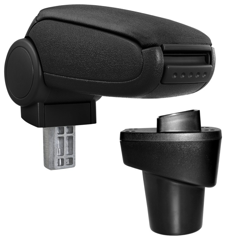 HTD075 Accoudoir central Citroen C1,2 Peugeot 108 avec compartiment de rangement, Couvercle en tissu noir 