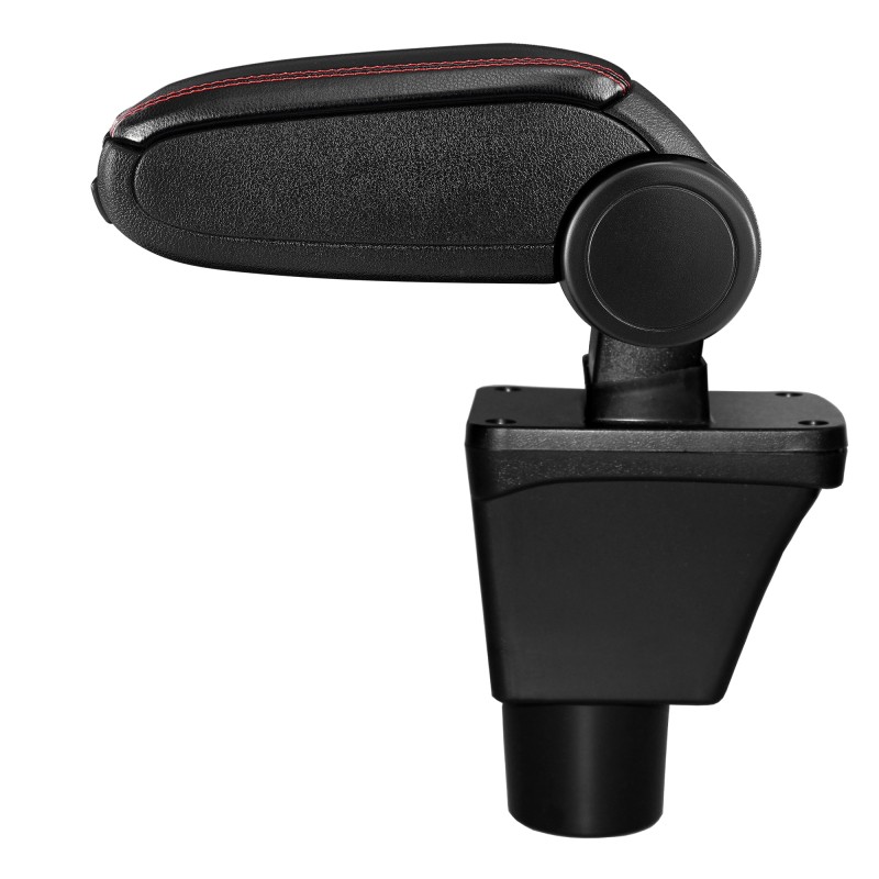 HTD073 + LC502 Accoudoir central Ford Fiesta 8 MK8 avec compartiment de rangement, Couvercle en simili cuir noir avec couture ro