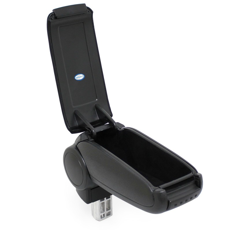 SL51/LP-2627-textile-black Accoudoir central Peugeot 206 CC avec compartiment de rangement, Couvercle en tissu noir 