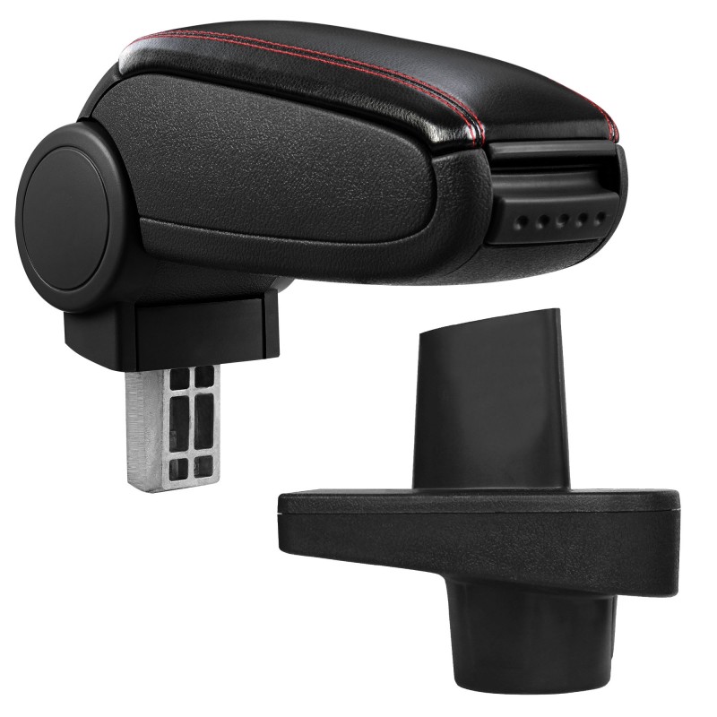 HTD038 + LC502 Accoudoir central Renault Clio 4 avec compartiment de rangement Synthetic leather Black avec couture rouge 