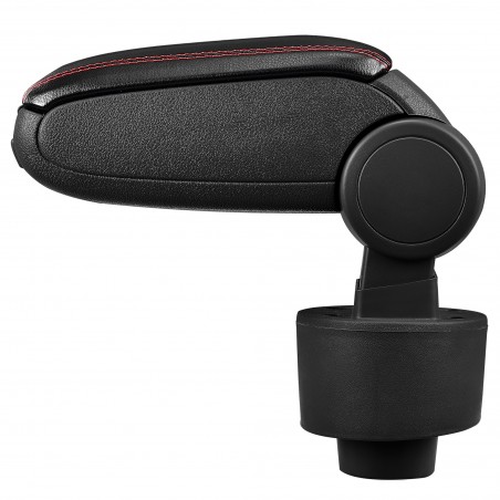 HTD031 + LC502 Accoudoir central Seat Ibiza avec compartiment de rangement imitation Leather Black avec couture rouge 