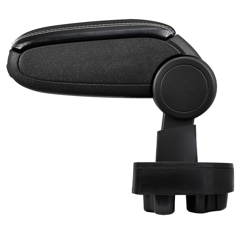 HTD004 + LC503 Accoudoir central Opel Corsa C with Storage compartment, Couvercle en simili cuir noir avec couture blanche