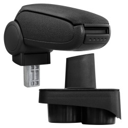 BVWPL3H20-N Accoudoir central VW Polo 9N avec compartiment de rangement, Couvercle en tissu noir 