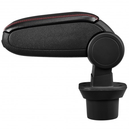 HTD029 + LC502 Accoudoir central BMW Mini R55 56 57 Storage compartment imitation Leather Black avec couture rouge 