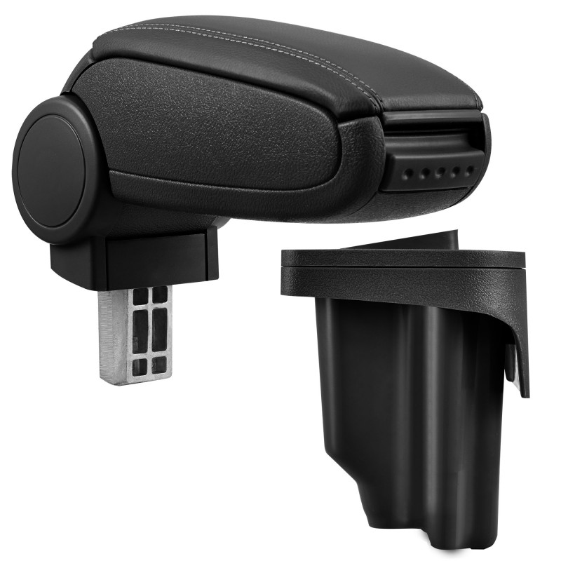 HTD013 + LC501 Accoudoir central BMW E46 avec compartiment de rangement Simili cuir noir