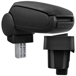 HTD012 Accoudoir central BMW E36 avec compartiment de rangement, Couvercle en tissu noir 