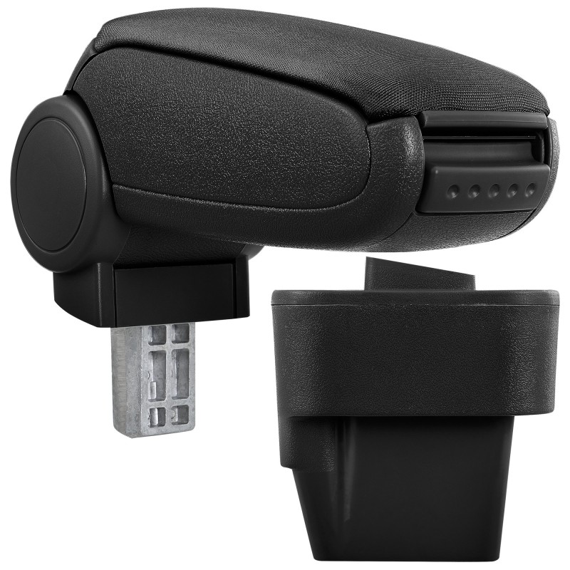 HTD007 Accoudoir central Opel Astra H avec compartiment de rangement, Couvercle en tissu noir 