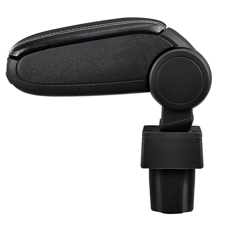 HTD006 + LC503 Accoudoir central Opel Astra G avec compartiment de rangement, Couvercle en simili cuir noir avec couture blanche