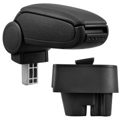 HTD001 + LC501 Accoudoir central Peugeot 207 SW CC avec compartiment de rangement imitation Leather Black