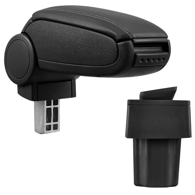 HTD006 + LC501 Accoudoir central Opel Astra G avec compartiment de rangement, Couvercle en simili cuir noir